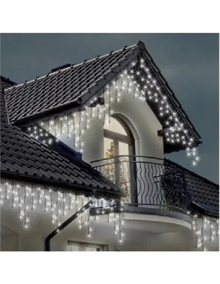 Instalatie 12 metri,ALB RECE, 300 LED-uri tip turturi