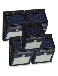 Set 5 Lampi Solare cu 30 LED, senzor de miscare si senzor de