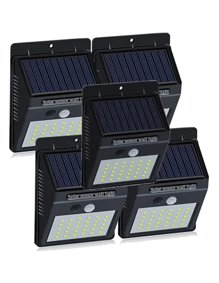 Set 5 Lampi Solare cu 30 LED, senzor de miscare si senzor de