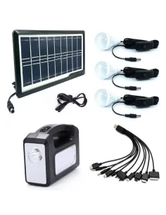 Kit panou solar Gdplus GD-7, 3 becuri, lanterna inclusa