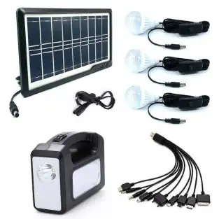 Kit panou solar Gdplus GD-7, 3 becuri, lanterna inclusa