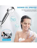 Cap de dus multifunctional cu recipient pentru sampon/gel de