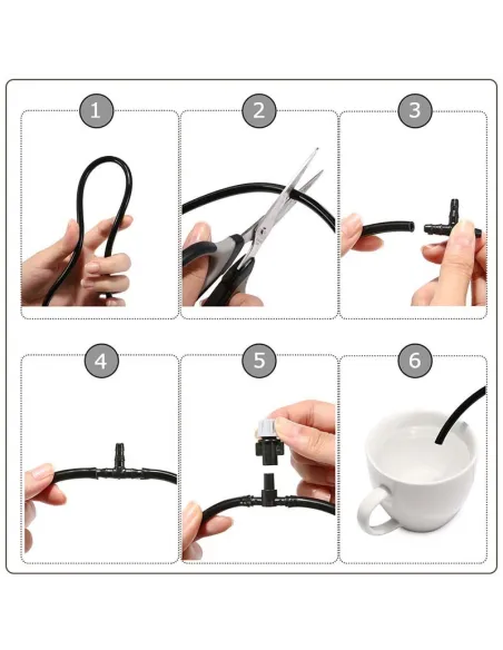 Kit pentru racit terasa, cu vapori de apa, furtun de 10 m si 10