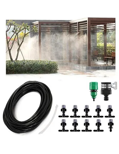 Kit pentru racit terasa, cu vapori de apa, furtun de 10 m si 10