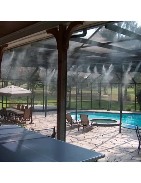 Kit pentru racit terasa, cu vapori de apa, furtun de 10 m si 10