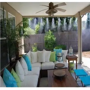 Kit pentru racit terasa, cu vapori de apa, furtun de 10 m si 10 2