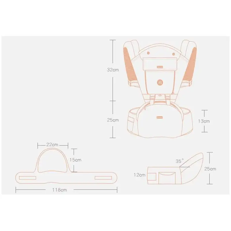 Marsupiu ergonomic cu scaunel All Seasons, Baoneo,3-25kg, 10