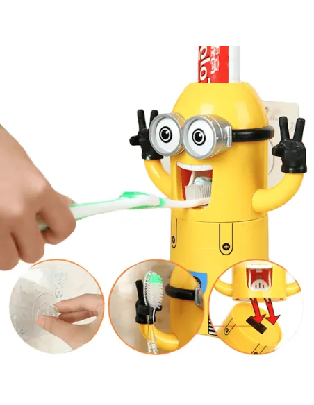 Dozator pasta de dinti cu suport pentru 2 periute, model