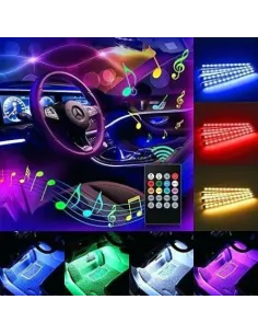Kit Iluminare Ambientala LED Interior Masina, Multicolor RGB cu Telecomanda