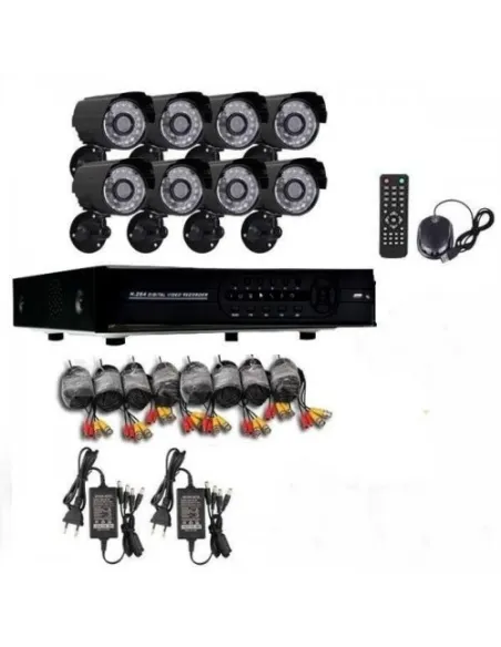 Kit Supraveghere CCTV, 8 camere, interior/exterior, AHD, 1080P