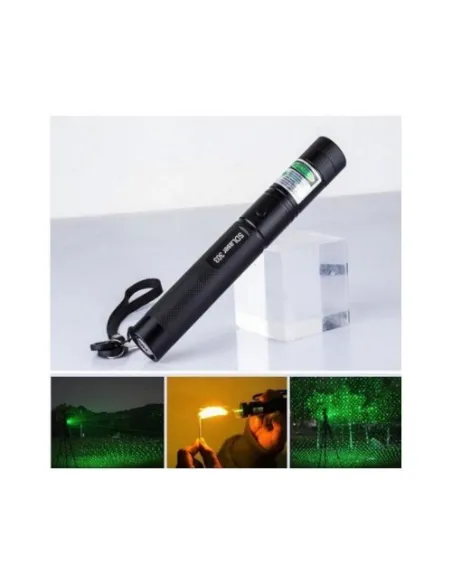 Laser puternic verde 3D, cu acumulator 18650 - raza 10 km, cu proiectii si zoom