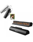 Pachet cadou Placuta numar telefon parcare pentru parbriz+ Casca bluetooth