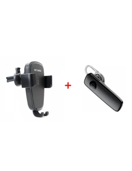 Super Oferta Pachet Promotional Casca Bluetooth si Suport Incarcator Telefon pentru Masina