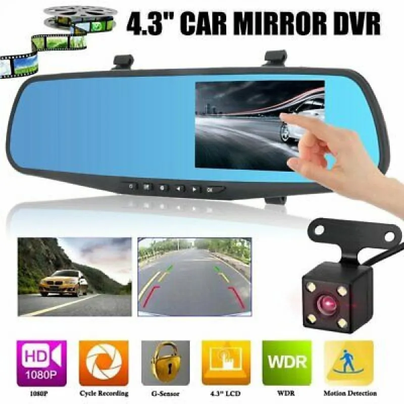 Oglinda retrovizoare cu 2 camere de filmat-Vehicle Blackbox DVR-Mirror full hd
