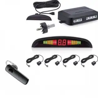 Senzori de parcare PNI Escort P04, cu 4 receptori + Cadou: CASCA BLUETOOTH HANDSFREE,CABLU INCARCATOR MICRO-USB