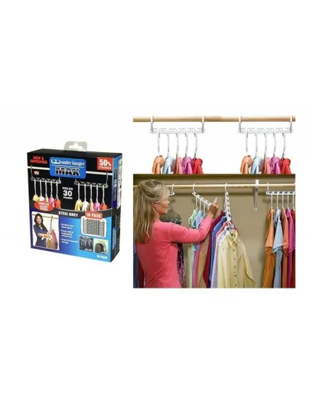 2 x Suport de umerase, Suport Organizator Wonder Hanger Max Pentru 60 Umerase