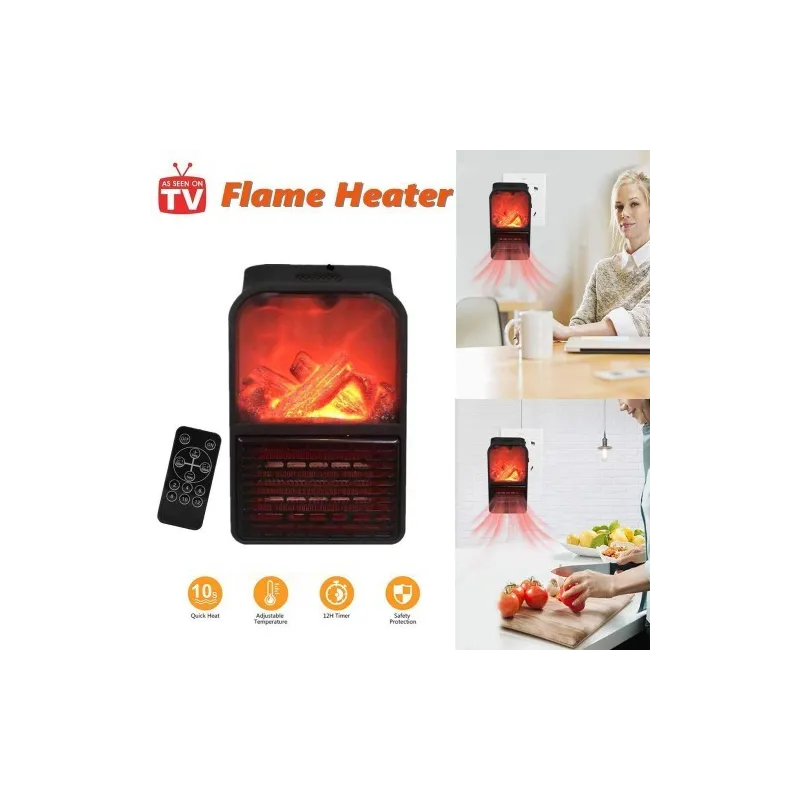 Aeroterma portabila Flame Heater, 500 W, 2 niveluri temperatura, display digital