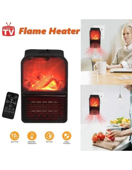 Aeroterma portabila Flame Heater, 500 W, 2 niveluri temperatura, display digital