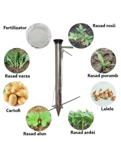Plantator cultivator manual pentru rasaduri din otel inox
