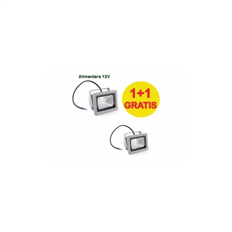 1+1 Gratis:Proiector Led 10 W cu alimentare la 12 V (poate fi alimentat la acumulatorul auto)