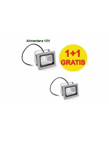 1+1 Gratis:Proiector Led 10 W cu alimentare la 12 V (poate fi alimentat la acumulatorul auto)
