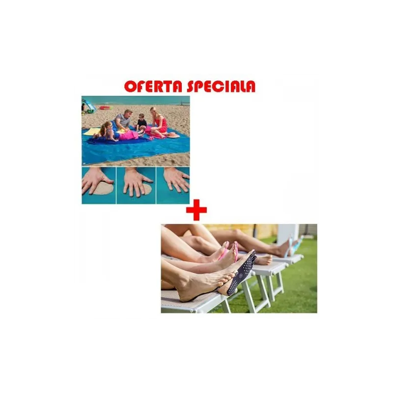P?TUR? DE PLAJ?  SAND FREE + Talpici adezive si antiderapante pentru plaja si piscina