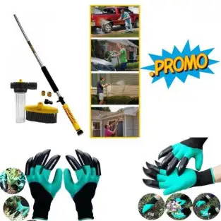 Pachet: Pistol pentru apa cu functie de amplificare a presiune-Water Zoom + Cadou: Manusi Gradina