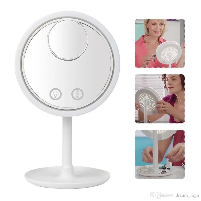 Oglinda make-up cu led, ventilator si functie