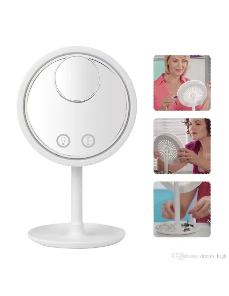 Oglinda make-up cu led, ventilator si functie