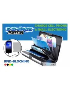 Portofel securizat pentru carduri cu incarcator baterie externa 2 in 1