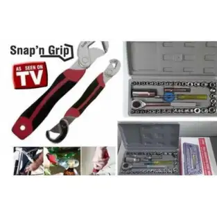 Set doua chei universale, Snap Grip + trusa completa cu 40 chei tubulare