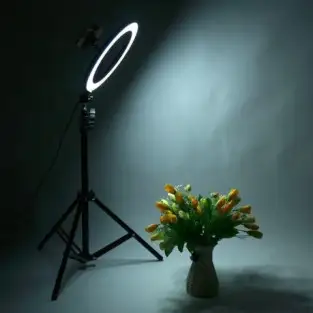 Lampa circulara cu suport selfie, putere de 60W pentru foto, make-up, cosmetica