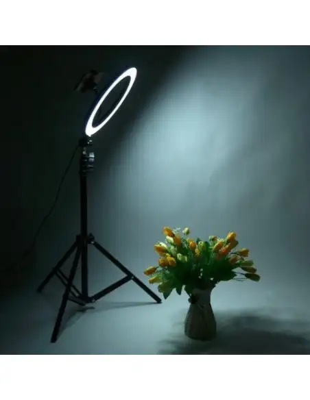 Lampa circulara cu suport selfie, putere de 60W pentru foto, make-up, cosmetica