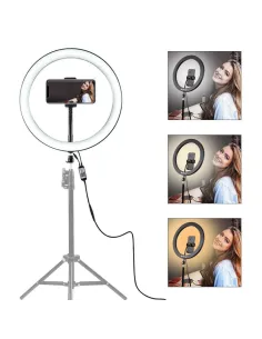 Lampa circulara cu suport selfie, 60W red-mag.ro 2