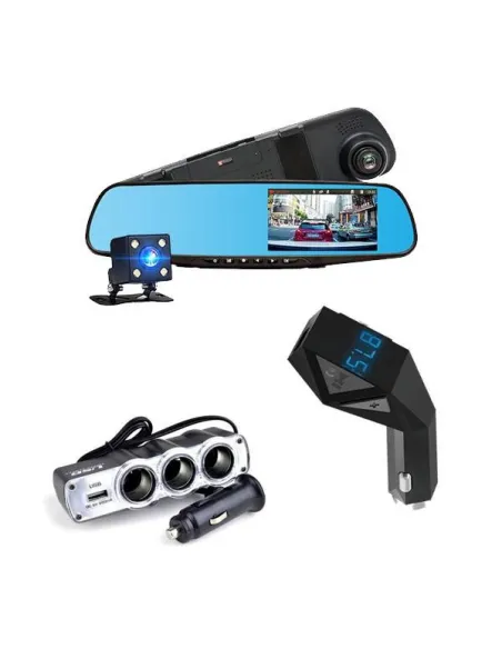 Camera dubla Full HD + Car Kit Bluetooth N8 + Priza tripla USB