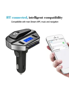 Kit modulator MP3 + Handsfree cu casca bluetooth V4.2+ EDR