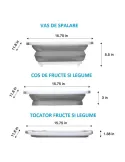 Tocator multifunctional, pliabil, cu dop, 40 x 30 x 3 cm