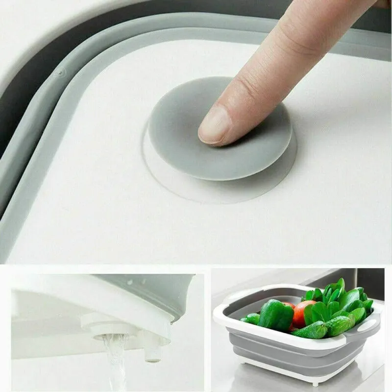 Tocator multifunctional, pliabil, cu dop, 40 x 30 x 3 cm