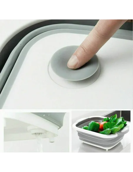 Tocator multifunctional, pliabil, cu dop, 40 x 30 x 3 cm