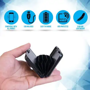 Portofel cu acumulator si protectie antiscanare carduri 2