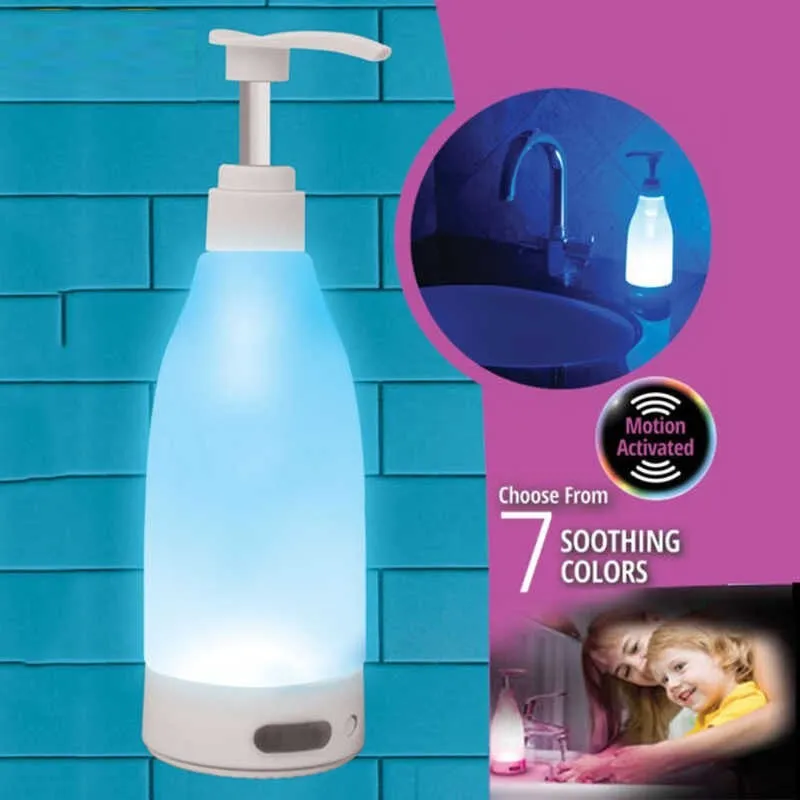 Dozator de sapun cu lumina LED, 400 ml, senor de miscare