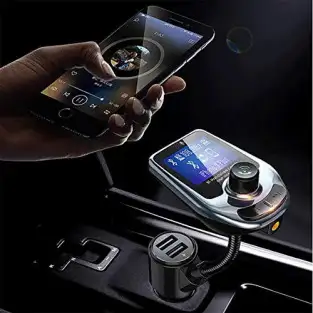 Car Kit Bluetooth D5 MP3 Player, Radio, Audio, Fast USB Charger 2