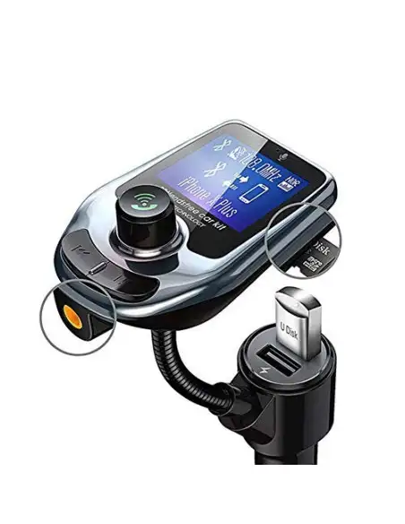 Car Kit Bluetooth D5 MP3 Player, Radio, Audio, Fast USB Charger