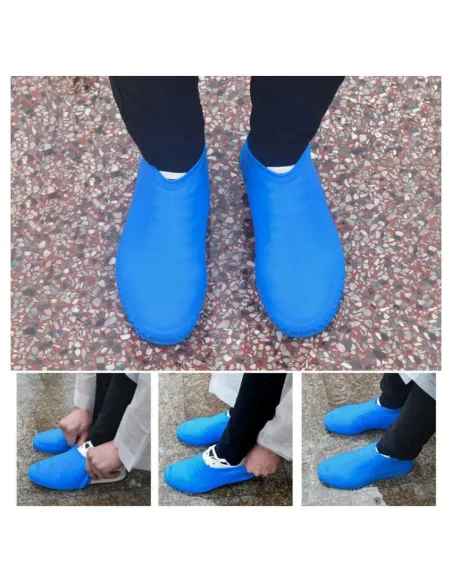 Huse din silicon pentru protectie incaltaminte, albastru
