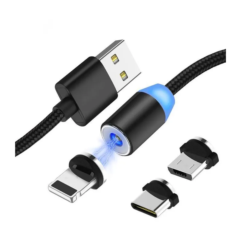 Cablu de incarcare magnetic cu LED indicator red-mag.ro