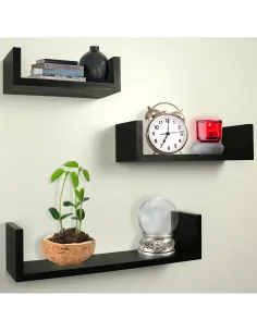 Set 3 rafturi etajere, material MDF, culoare wenge red-mag.ro 2