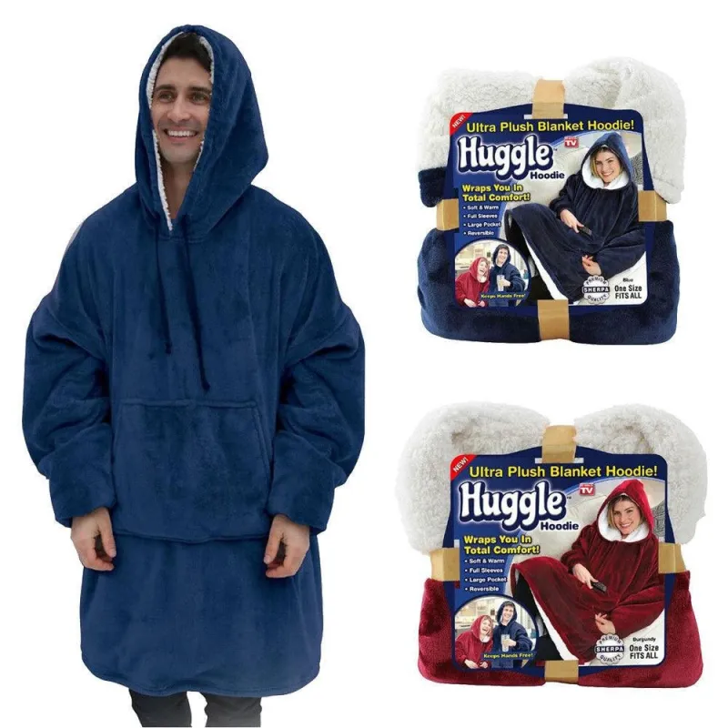 Hanorac patura cu gluga si maneci red-mag.ro