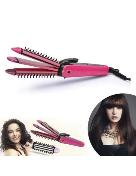 Nova 3 in 1: Placa de par / Ondulator / Perie red-mag.ro