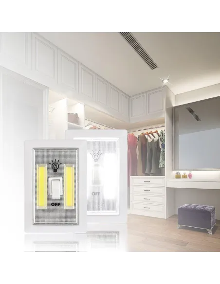 Set 2 x Intrerupator fara fir cu LED, 3 modalitati de montare