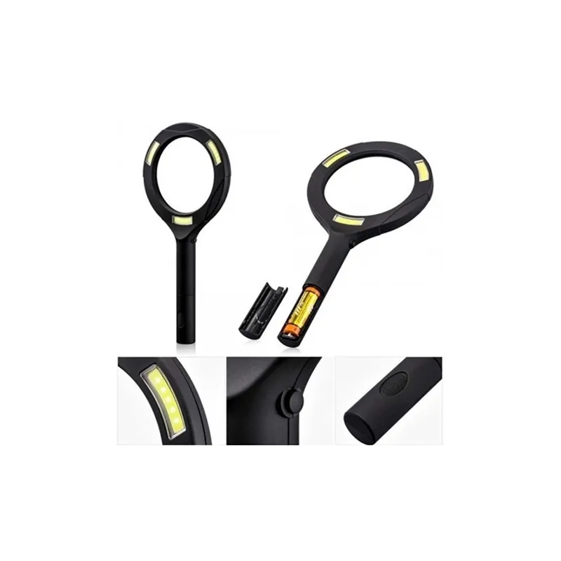 Lupa cu iluminare si zoom 3 LED COB, 3W, MG-3W250, Negru